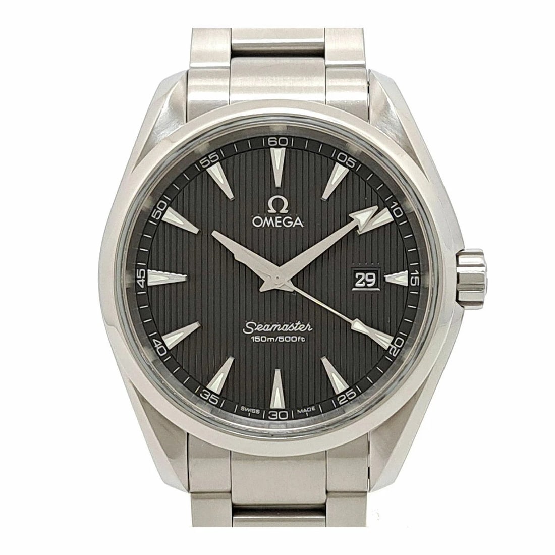 OMEGA SEAMASTER AQUA TERRA GRAY WATCH: OMEGA Seamaster Aqua Terra Gray Watch Brand: OMEGA Type: Wristwatch Material: Band MaterialStainless Steel, Band MaterialStainless Steel, Case MaterialCase MaterialN/A Color: gray Size: Wrist