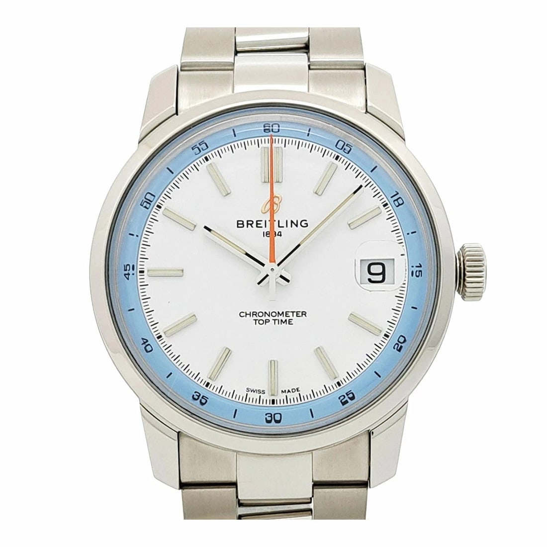 BREITLING TOP TIME SILVER WATCH: BREITLING Top Time Silver Watch Brand: BREITLING Type: Wristwatch Material: Band MaterialStainless Steel, Band MaterialStainless Steel, Case MaterialCase MaterialN/A Color: silver Size: Wrist Size