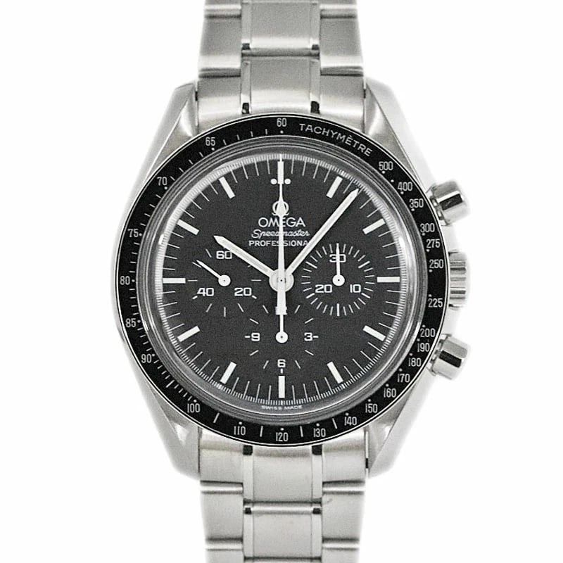 OMEGA SPEEDMASTER PROFESSIONAL BLACK WATCH: OMEGA Speedmaster Professional Black Watch Brand: OMEGA Type: Wristwatch Material: Band MaterialStainless Steel, Band MaterialStainless Steel, Case MaterialCase MaterialN/A Color: black Size: