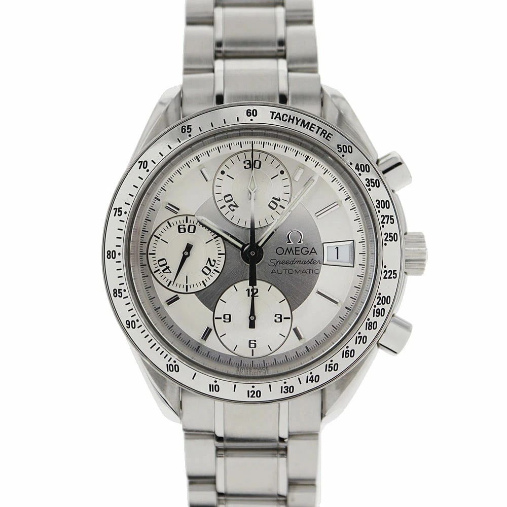 OMEGA SPEEDMASTER SILVER WATCH: OMEGA Speedmaster Silver Watch Brand: OMEGA Type: Wristwatch Material: Band MaterialStainless Steel, Band MaterialStainless Steel, Case MaterialCase MaterialN/A Color: silver Size: Wrist Size20.0c
