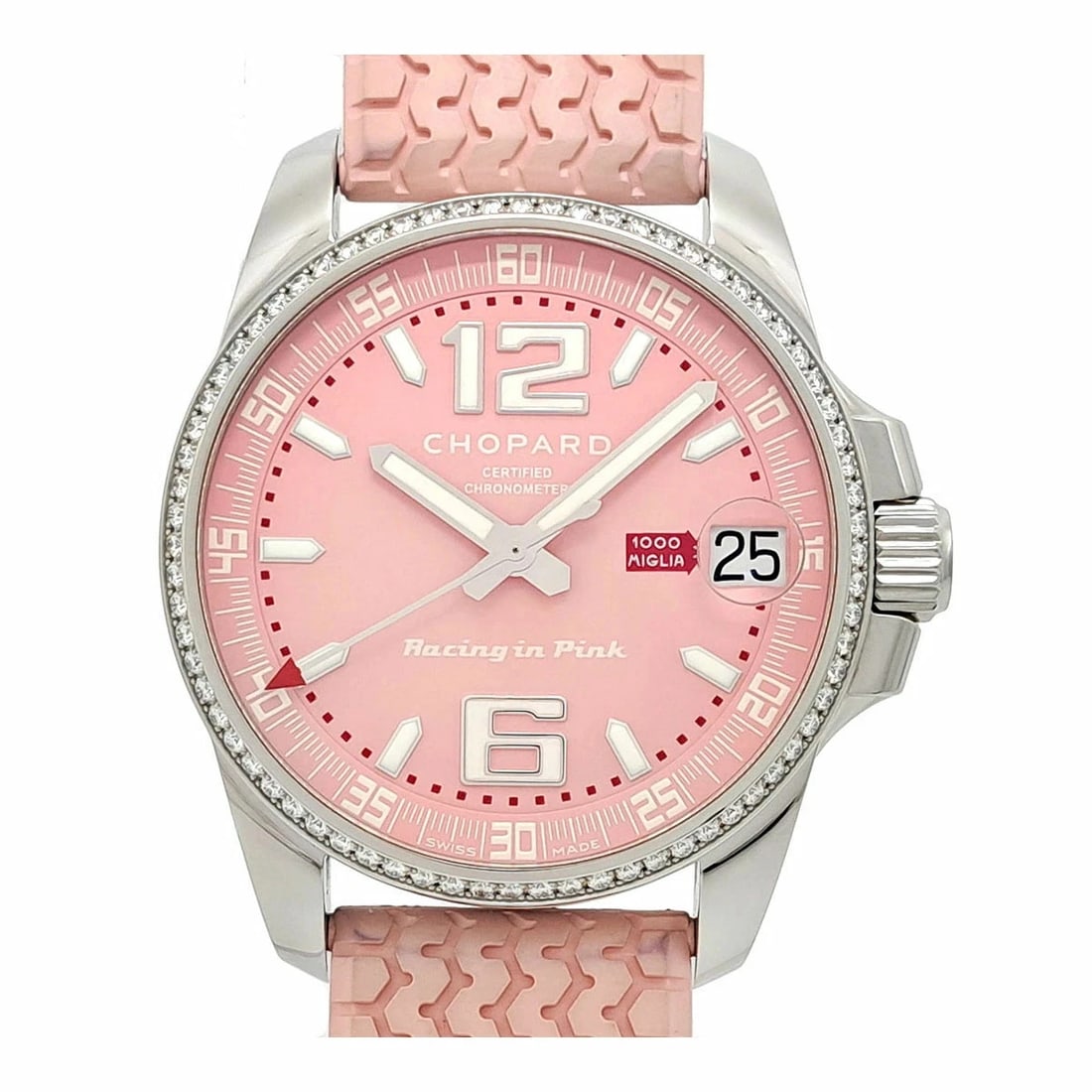 CHOPARD WATCH: CHOPARD Watch Brand: CHOPARD Type: Wristwatch Material: Band MaterialStainless Steel, Band MaterialStainless Steel, Case MaterialCase MaterialN/A Color: pink Size: Wrist Size20.5cm, Case