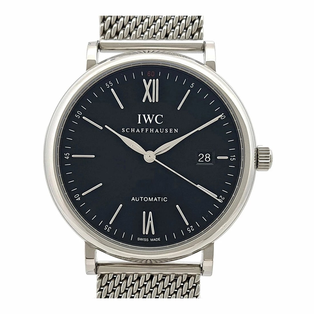 IWC PORTOFINO BLACK WATCH: IWC Portofino Black Watch Brand: IWC Type: Wristwatch Material: Band MaterialStainless Steel, Band MaterialStainless Steel, Case MaterialCase MaterialN/A Color: black Size: Wrist Size20cm,
