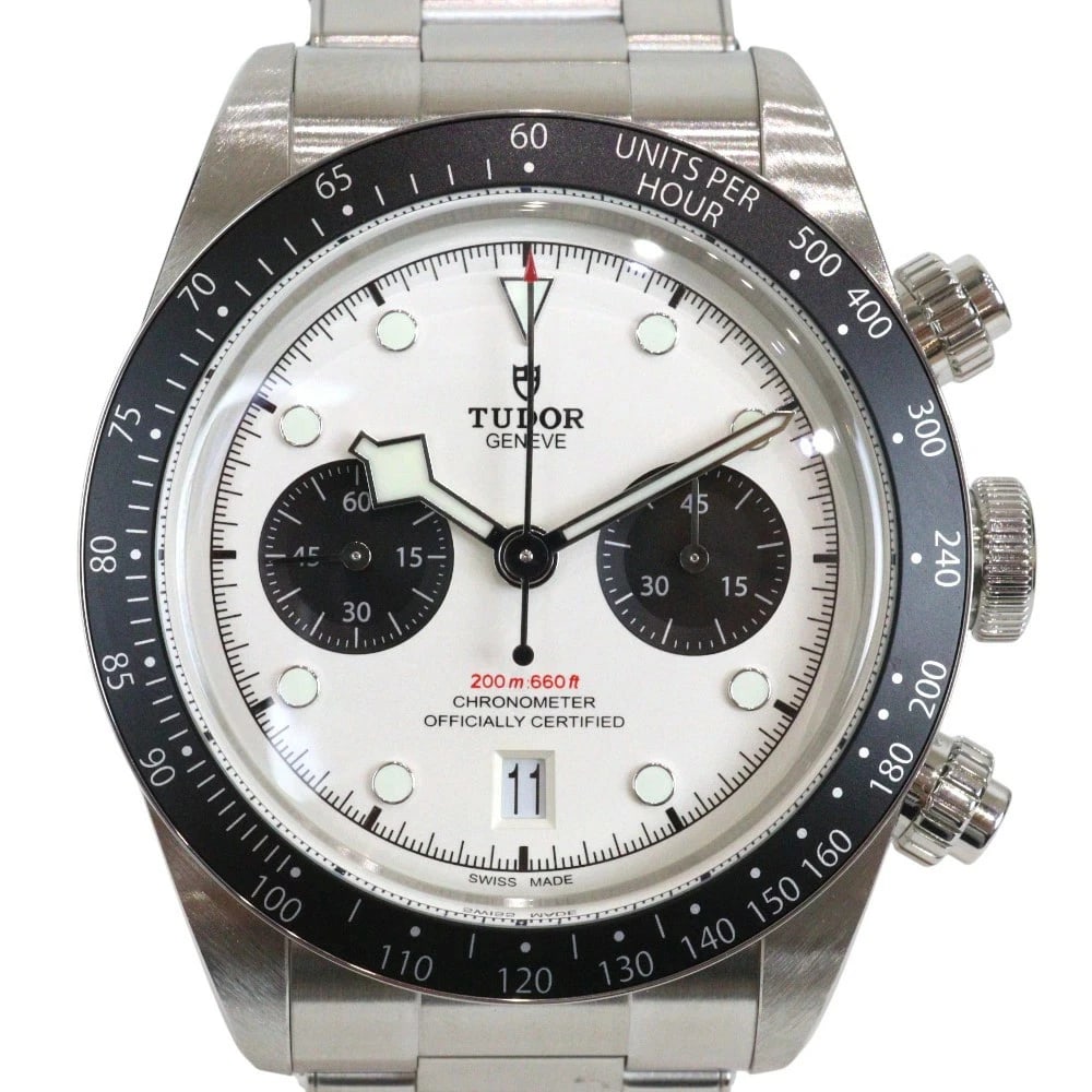 TUDOR BLACK CHRONO WHITE WATCH: TUDOR Black Chrono White Watch Brand: TUDOR Type: Wristwatch Material: Band MaterialStainless Steel, Band MaterialStainless Steel, Case MaterialCase MaterialN/A Color: white Size: Wrist