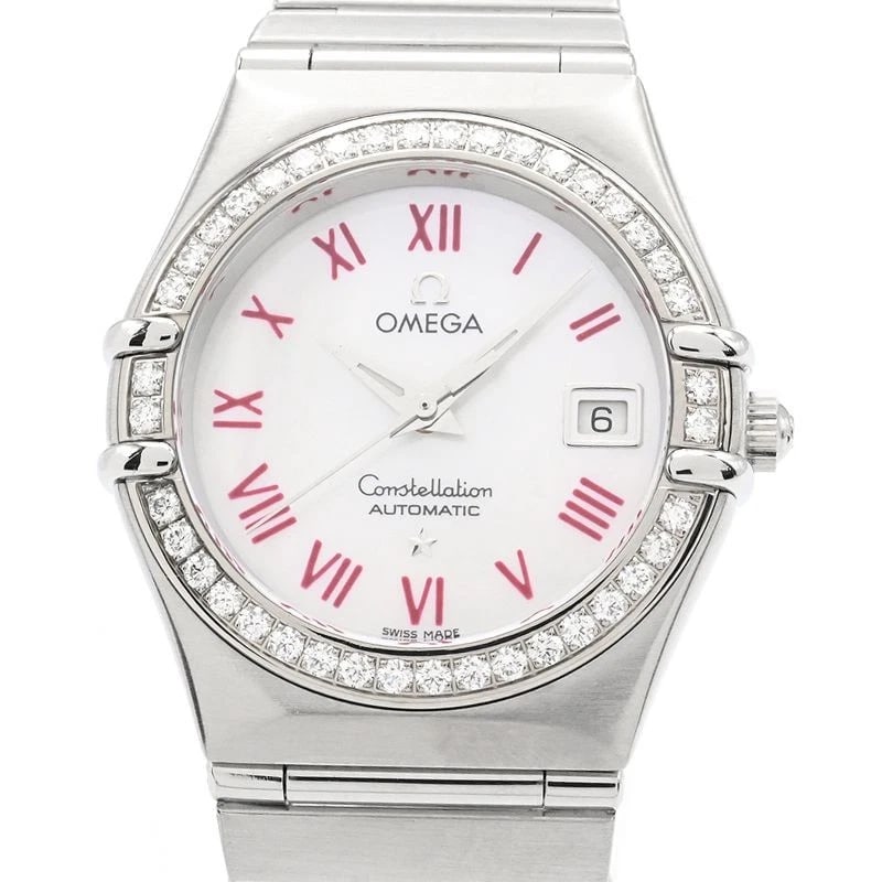 OMEGA CONSTELLATION WHITE WATCH: OMEGA Constellation White Watch Brand: OMEGA Type: Wristwatch Material: Band MaterialStainless Steel Diamond, Band MaterialStainless Steel Diamond, Case MaterialCase MaterialN/A Color: white Size:
