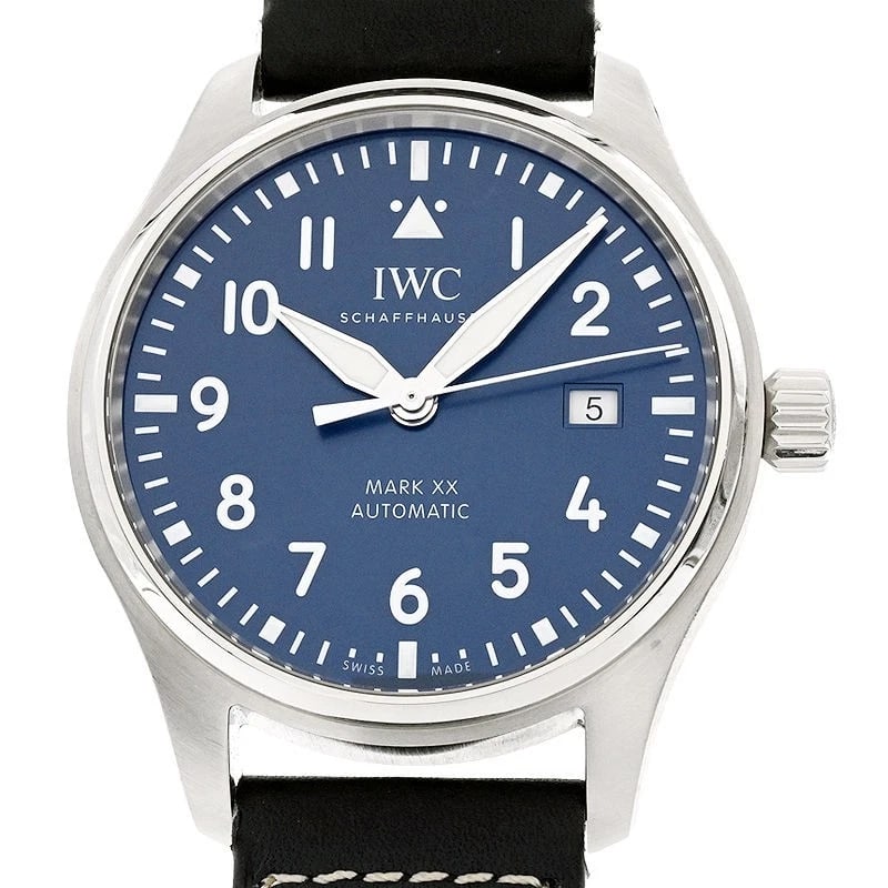 IWC PILOT'S WATCH BLUE: IWC Pilot'S Watch Blue Brand: IWC Type: Wristwatch Material: Band MaterialStainless Steel With Leather Strap, Band MaterialStainless Steel With Leather Strap, Case MaterialCase MaterialN/A Color: b