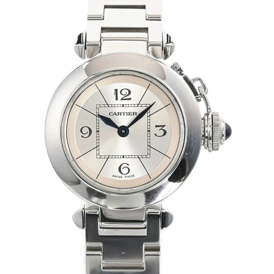 CARTIER PASHA SILVER WATCH: CARTIER Pasha Silver Watch Brand: CARTIER Type: Wristwatch Material: Band MaterialStainless Steel/Bracelet, Band MaterialStainless Steel/Bracelet, Case MaterialCase MaterialN/A Color: siver 