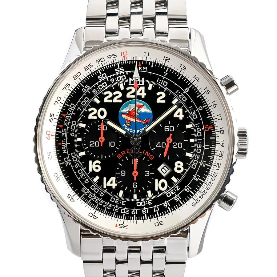 BREITLING NAVITIMER BLACK WATCH: BREITLING Navitimer Black Watch Brand: BREITLING Type: Wristwatch Material: Band MaterialStainless Steel/Bracelet, Band MaterialStainless Steel/Bracelet, Case MaterialCase MaterialN/A Color: