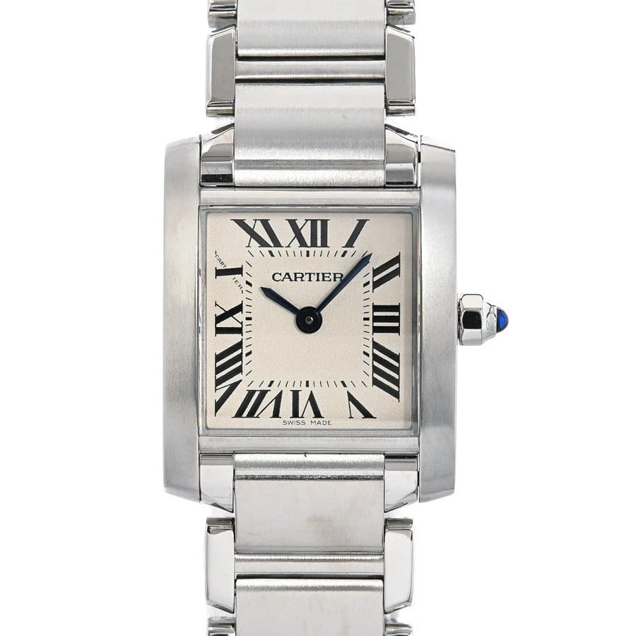 CARTIER TANK FRANÇAISE WHITE WATCH: CARTIER Tank Française White Watch Brand: CARTIER Type: Wristwatch Material: Band MaterialStainless Steel/Bracelet, Band MaterialStainless Steel/Bracelet, Case MaterialCase MaterialN/A Color: