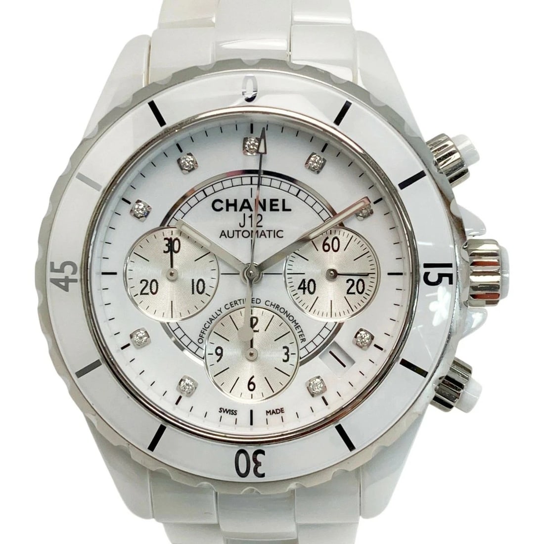 CHANEL WHITE WATCH: CHANEL White Watch Brand: CHANEL Type: Wristwatch Material: Band MaterialStainless Steel/Ceramic, Band MaterialStainless Steel/Ceramic, Case MaterialCase MaterialN/A Color: white Size: Wrist