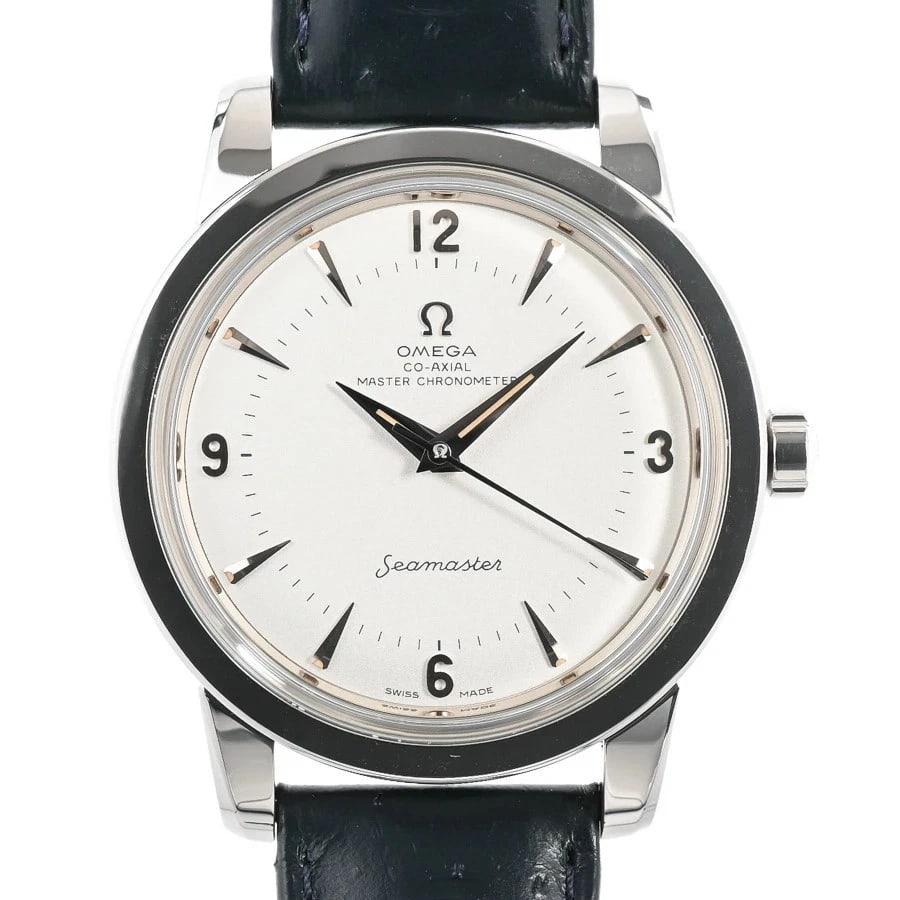 OMEGA WATCH: OMEGA Watch Brand: OMEGA Type: Wristwatch Material: Band MaterialStainless Steel/Leather Strap, Band MaterialStainless Steel/Leather Strap, Case MaterialCase MaterialN/A Color: white Size: Wrist S