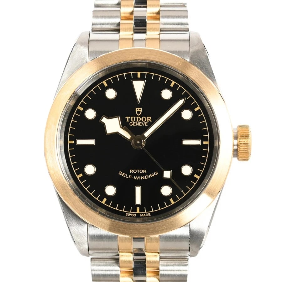 TUDOR HERITAGE BLACK WATCH: TUDOR Heritage Black Watch Brand: TUDOR Type: Wristwatch Material: Band MaterialStainless Steel/Yellow Gold/Bracelet, Band MaterialStainless Steel/Yellow Gold/Bracelet, Case MaterialCase