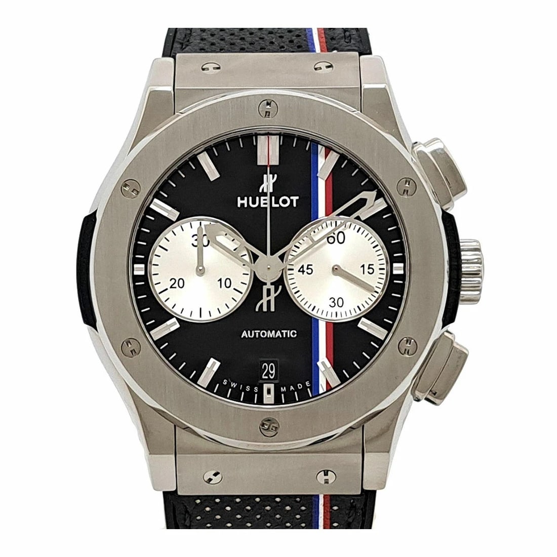 HUBLOT WATCH: HUBLOT Watch Brand: HUBLOT Type: Wristwatch Material: Band MaterialTitanium, Band MaterialTitanium, Case MaterialCase MaterialN/A Color: black Size: Wrist Size16.5cm?20.5cm, Case Size45mm 