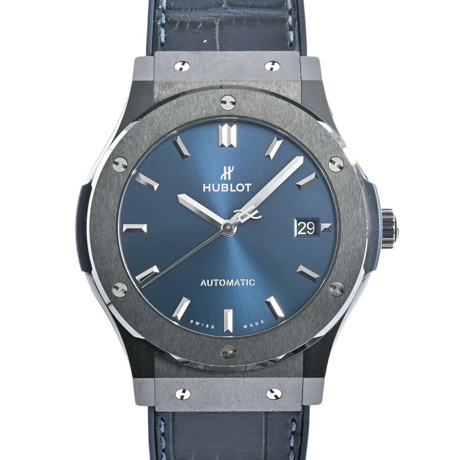 HUBLOT CLASSIC FUSION CERAMIC BLUE WATCH: HUBLOT Classic Fusion Ceramic Blue Watch Brand: HUBLOT Type: Wristwatch Material: Band MaterialTitanium/Leather Strap, Band MaterialTitanium/Leather Strap, Case MaterialCase MaterialN/A Color: