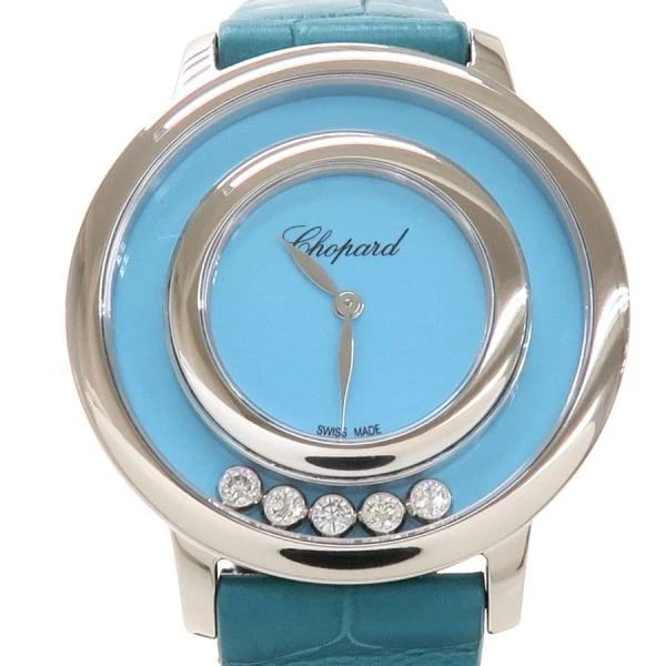 CHOPARD HAPPY DIAMOND WATCH: CHOPARD Happy Diamond Watch Brand: CHOPARD Type: Wristwatch Material: Band MaterialWg White Gold, Band MaterialWg White Gold, Case MaterialCase MaterialN/A Color: blue Size: Wrist SizeNA, Case