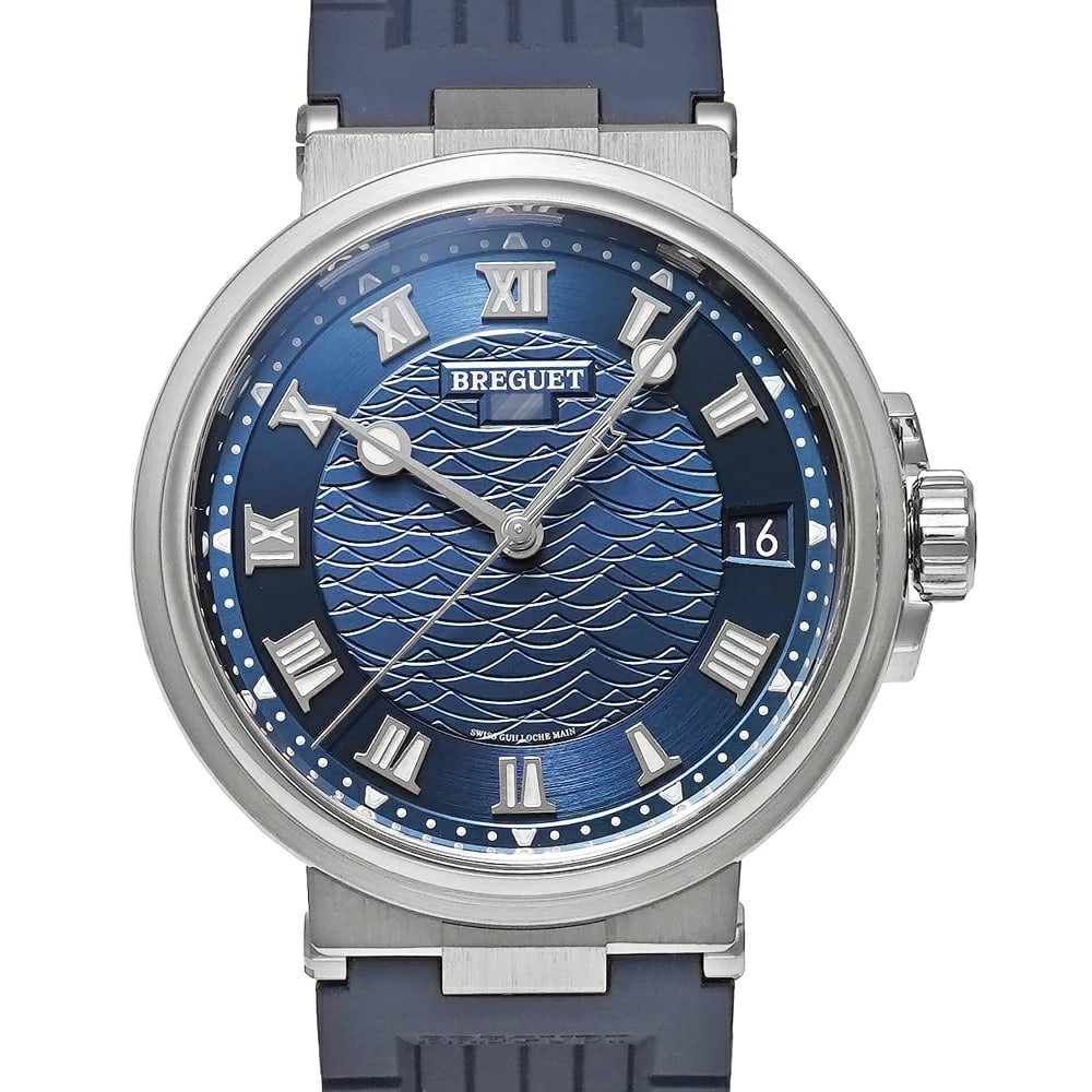 BREGUET MARINE BLUE WATCH: BREGUET Marine Blue Watch Brand: BREGUET Type: Wristwatch Material: Band MaterialWhite Gold, Band MaterialWhite Gold, Case MaterialCase MaterialN/A Color: blue Size: Wrist SizeNA, Case