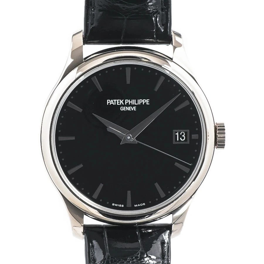 PATEK PHILIPPE BLACK WATCH: PATEK PHILIPPE Black Watch Brand: PATEK PHILIPPE Type: Wristwatch Material: Band MaterialWhite Gold/Leather Strap, Band MaterialWhite Gold/Leather Strap, Case MaterialCase MaterialN/A Color: black