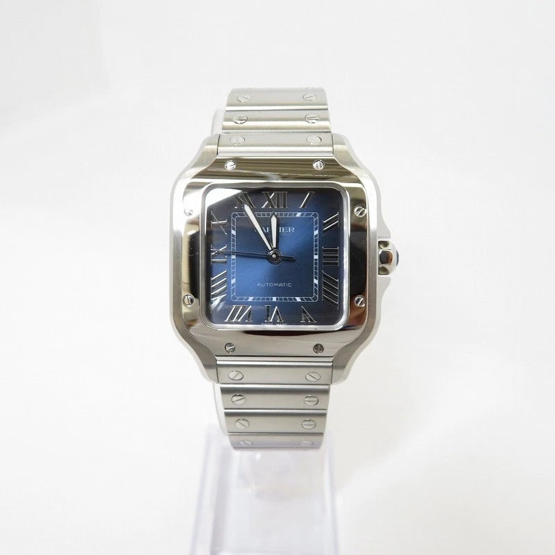 CARTIER SANTOS SILVER WATCH: CARTIER Santos Silver Watch Brand: CARTIER Type: Wristwatch Material: Band MaterialNA, Band MaterialNA, Case MaterialCase MaterialNA Color: silver Size: Wrist SizeNA, Case Size3.5cm 