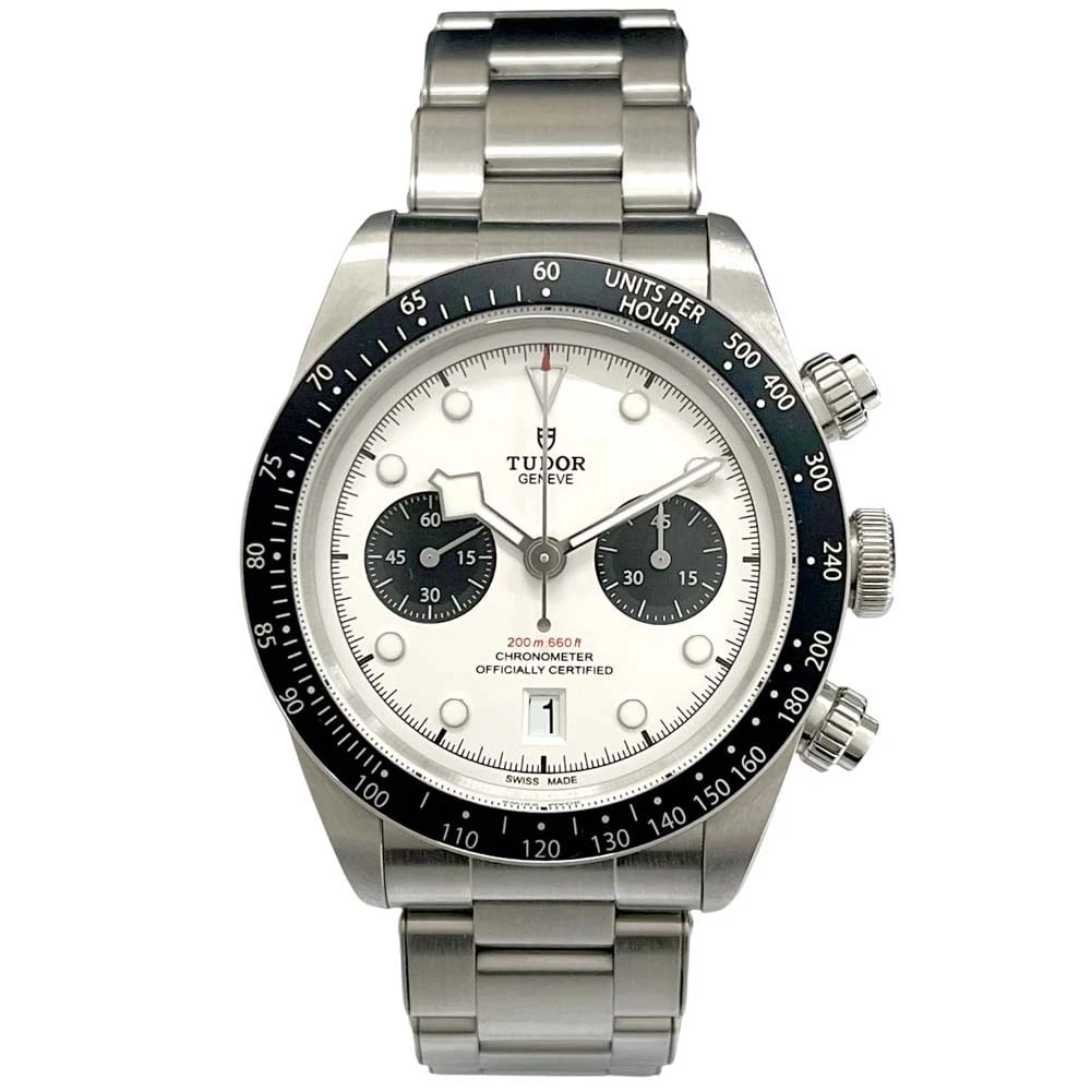 TUDOR BLACK CHRONO BLACK WATCH: TUDOR Black Chrono Black Watch Brand: TUDOR Type: Wristwatch Material: Band MaterialNA, Band MaterialNA, Case MaterialCase MaterialNA Color: black Size: Wrist SizeNA, Case Size41mm 