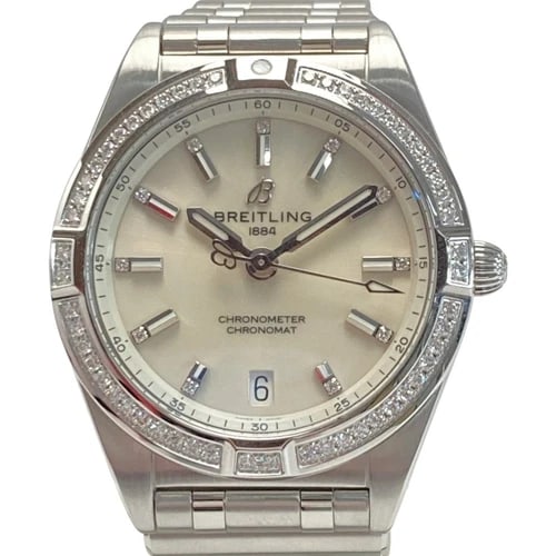 BREITLING SILVER WATCH: BREITLING Silver Watch Brand: BREITLING Type: Wristwatch Material: Band MaterialStainless Steel, Band MaterialStainless Steel, Case MaterialCase MaterialNA Color: silver Size: Wrist SizeNA, Case S
