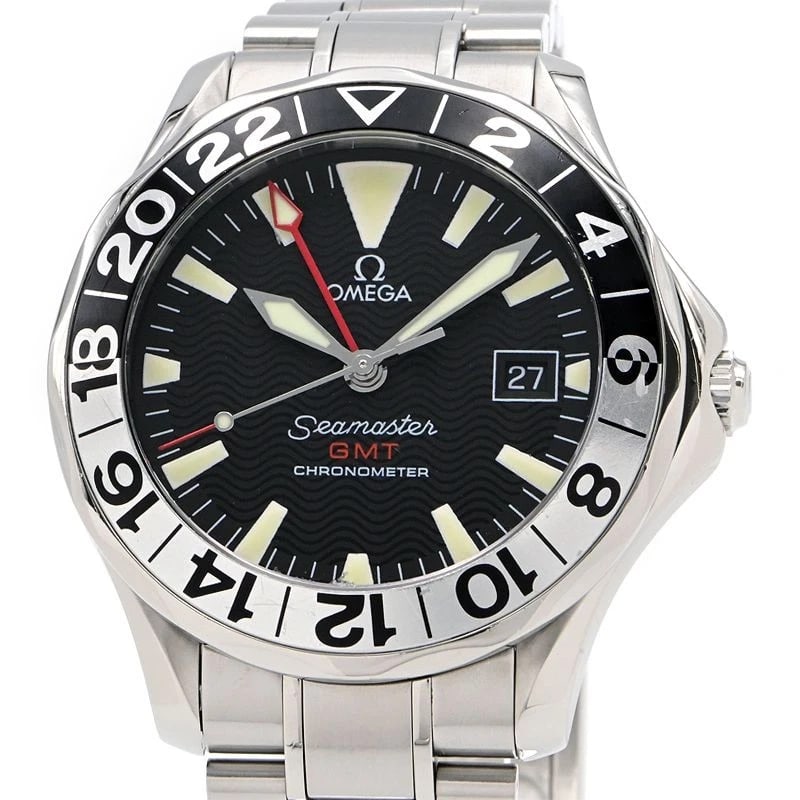 OMEGA SEAMASTER BLACK WATCH: OMEGA Seamaster Black Watch Brand: OMEGA Type: Wristwatch Material: Band MaterialStainless Steel, Band MaterialStainless Steel, Case MaterialCase MaterialNA Color: black Size: Wrist SizeNA,