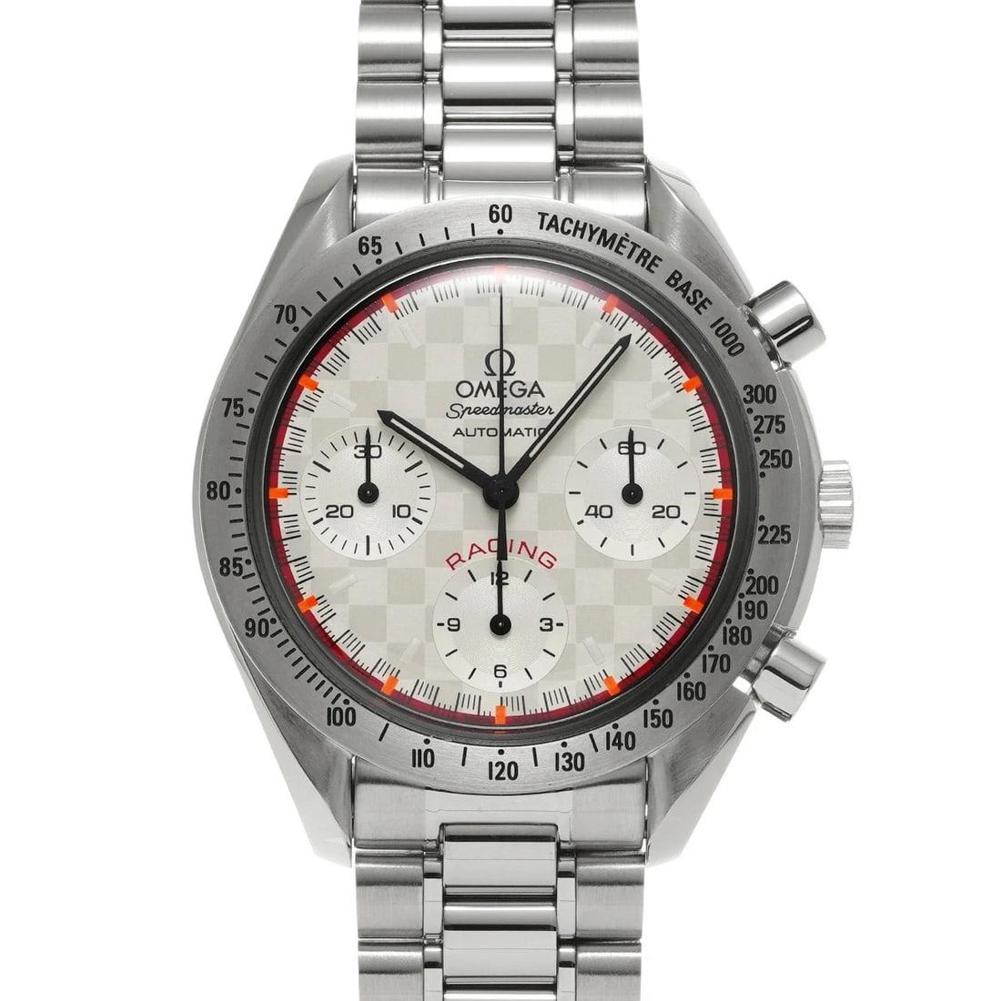 OMEGA SPEEDMASTER MICHAEL SCHUMACHER WATCH: OMEGA Speedmaster Michael Schumacher Watch Brand: OMEGA Type: Wristwatch Material: Band MaterialStainless, Band MaterialStainless, Case MaterialCase MaterialPlastic Color: white Size: Wrist
