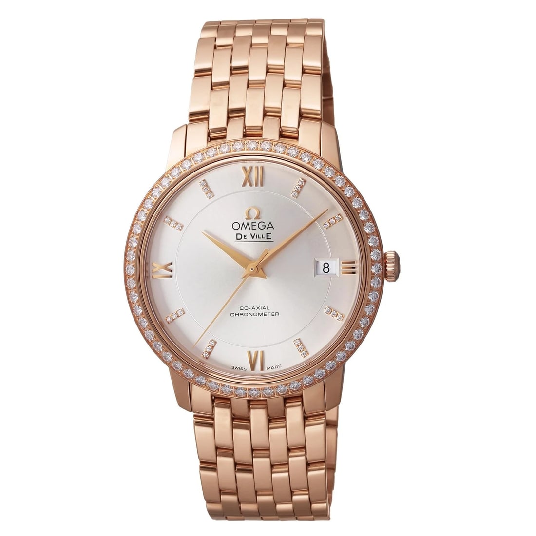 OMEGA DE VILLE PRESTIGE CO AXIAL SILVER WATCH: OMEGA De Ville Prestige Co Axial Silver Watch Brand: OMEGA Type: Wristwatch Material: Band MaterialNA, Band MaterialNA, Case MaterialCase MaterialRed gold Color: silver Size: Wrist SizeNA,