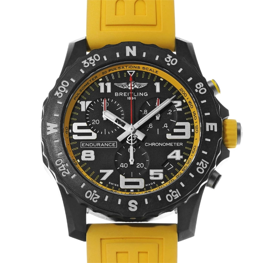 BREITLING ENDURANCE BLACK WATCH: BREITLING Endurance Black Watch Brand: BREITLING Type: Wristwatch Material: Band MaterialBright Light, Band MaterialBright Light, Case MaterialCase MaterialSapphire Crystal Color: black Size:
