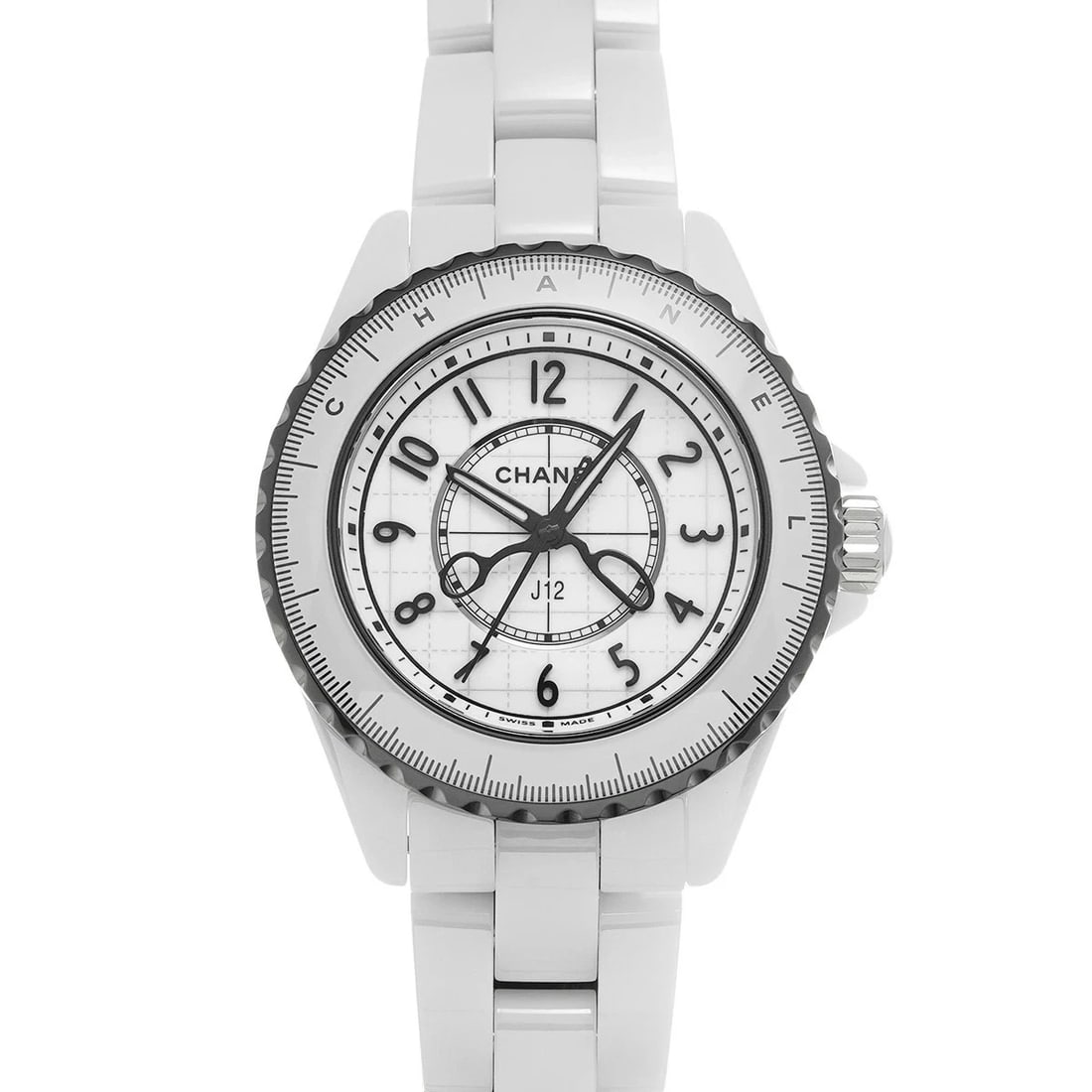 CHANEL J12 WHITE WATCH: CHANEL J12 White Watch Brand: CHANEL Type: Wristwatch Material: Band MaterialCeramic, Band MaterialCeramic, Case MaterialCase MaterialSapphire Crystal Color: white Size: Wrist Size17.5cm, Case