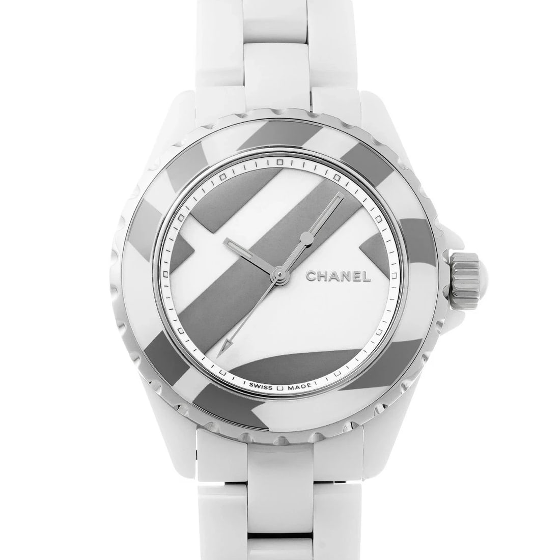CHANEL J12 WHITE WATCH: CHANEL J12 White Watch Brand: CHANEL Type: Wristwatch Material: Band MaterialCeramic, Band MaterialCeramic, Case MaterialCase MaterialSapphire Crystal Color: white Size: Wrist Size17.5cm, Case