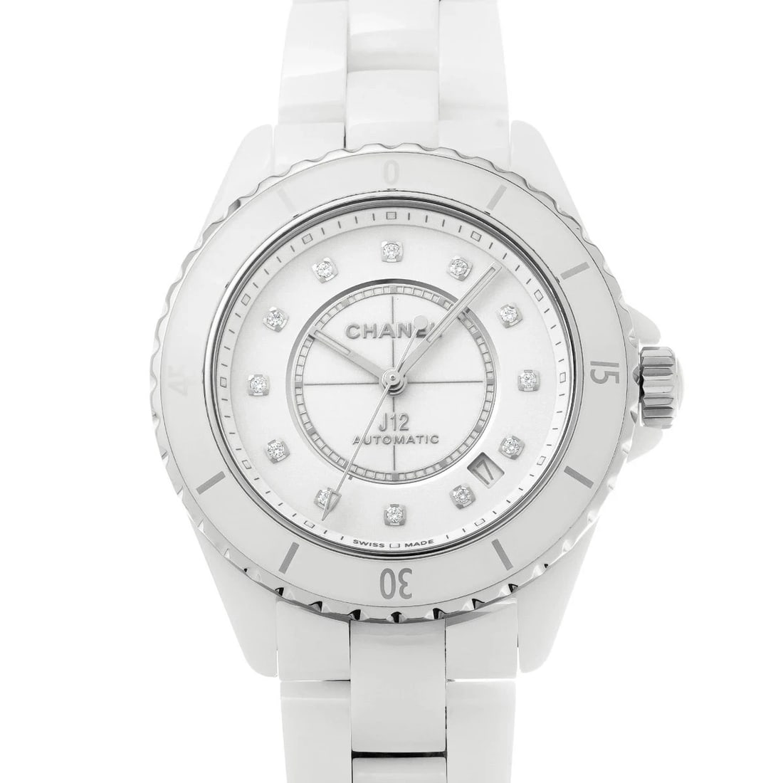 CHANEL J12 CALIBER WHITE WATCH: CHANEL J12 Caliber White Watch Brand: CHANEL Type: Wristwatch Material: Band MaterialCeramic, Band MaterialCeramic, Case MaterialCase MaterialSapphire Crystal Color: white Size: Wrist Size17.5cm,