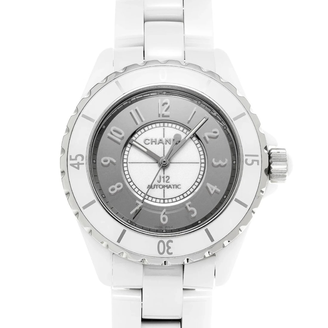 CHANEL J12 WHITE WATCH: CHANEL J12 White Watch Brand: CHANEL Type: Wristwatch Material: Band MaterialCeramic, Band MaterialCeramic, Case MaterialCase MaterialSapphire Crystal Color: white Size: Wrist Size18cm, Case