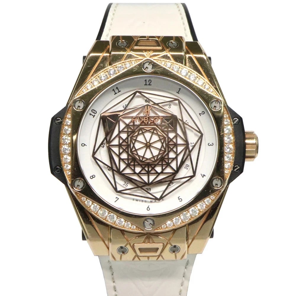 HUBLOT WATCH: HUBLOT Watch Brand: HUBLOT Type: Wristwatch Material: Band MaterialKing Gold (Au750), Titanium, Diamonds, Band MaterialKing Gold (Au750), Titanium, Diamonds, Case MaterialCase MaterialSapphire