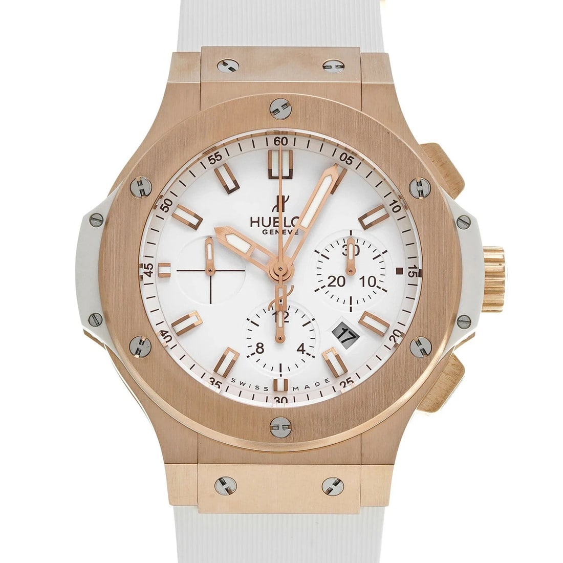 HUBLOT BIG BANG WHITE WATCH: HUBLOT Big Bang White Watch Brand: HUBLOT Type: Wristwatch Material: Band MaterialPink Gold, Band MaterialPink Gold, Case MaterialCase MaterialSapphire Crystal Color: white Size: Wrist