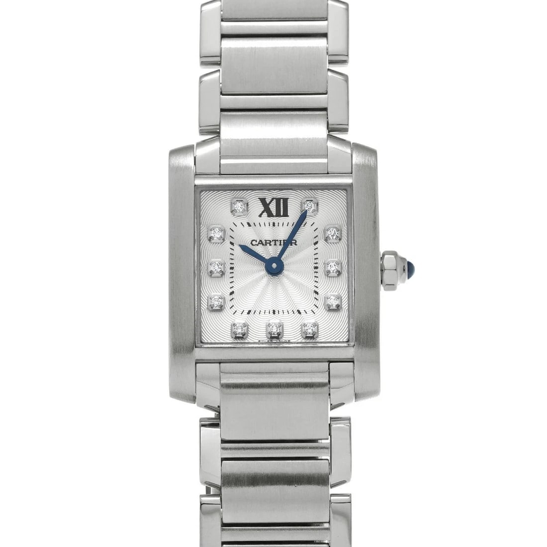 CARTIER TANK FRANÇAISE SILVER WATCH: CARTIER Tank Française Silver Watch Brand: CARTIER Type: Wristwatch Material: Band MaterialStainless, Band MaterialStainless, Case MaterialCase MaterialSapphire Crystal Color: silver Size: