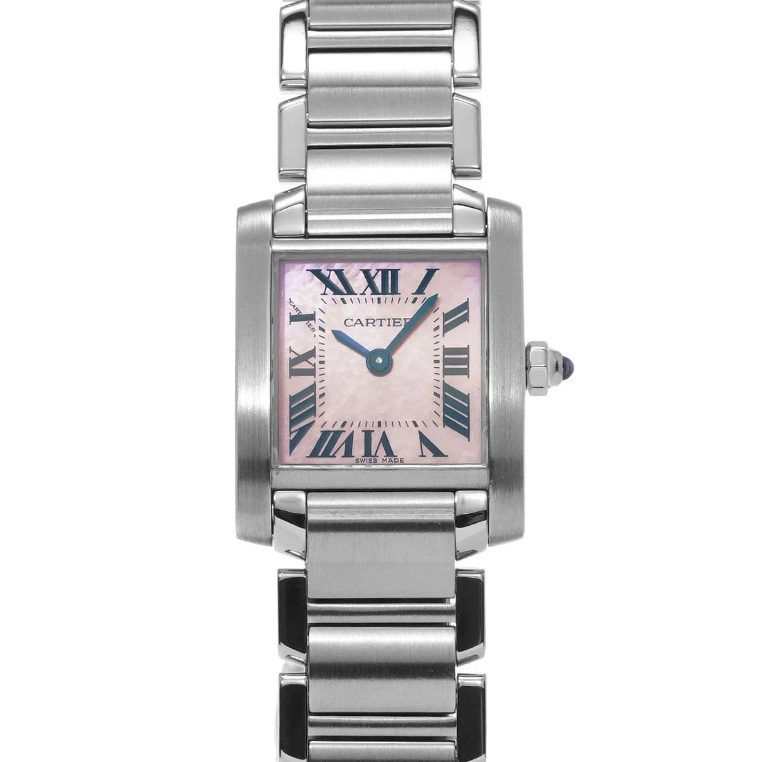 CARTIER TANK FRANÇAISE PINK WATCH: CARTIER Tank Française Pink Watch Brand: CARTIER Type: Wristwatch Material: Band MaterialStainless, Band MaterialStainless, Case MaterialCase MaterialSapphire Crystal Color: pink Size: Wrist