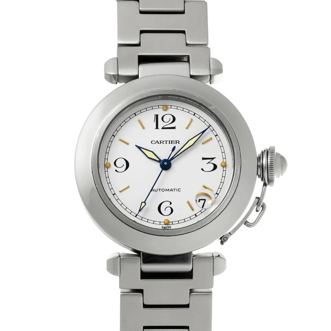 CARTIER PASHA WHITE WATCH: CARTIER Pasha White Watch Brand: CARTIER Type: Wristwatch Material: Band MaterialStainless, Band MaterialStainless, Case MaterialCase MaterialSapphire Crystal Color: white Size: Wrist
