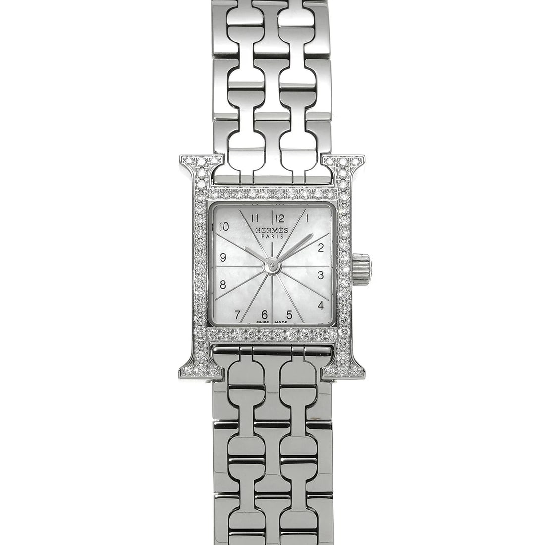 HERMES WATCH WHITE WATCH: HERMES Watch White Watch Brand: HERMES Type: Wristwatch Material: Band MaterialStainless, Band MaterialStainless, Case MaterialCase MaterialSapphire Crystal Color: white Size: Wrist Size17cm, Case
