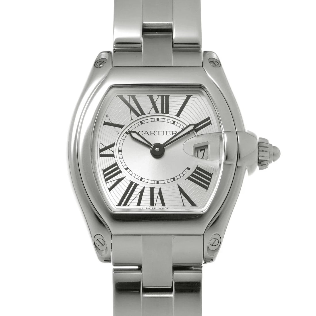 CARTIER ROADSTER SILVER WATCH: CARTIER Roadster Silver Watch Brand: CARTIER Type: Wristwatch Material: Band MaterialStainless, Band MaterialStainless, Case MaterialCase MaterialSapphire Crystal Color: silver Size: Wrist