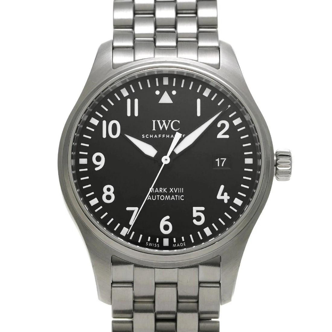 IWC PILOT'S WATCH BLACK WATCH: IWC Pilot'S Watch Black Watch Brand: IWC Type: Wristwatch Material: Band MaterialStainless, Band MaterialStainless, Case MaterialCase MaterialSapphire Crystal Color: black Size: Wrist