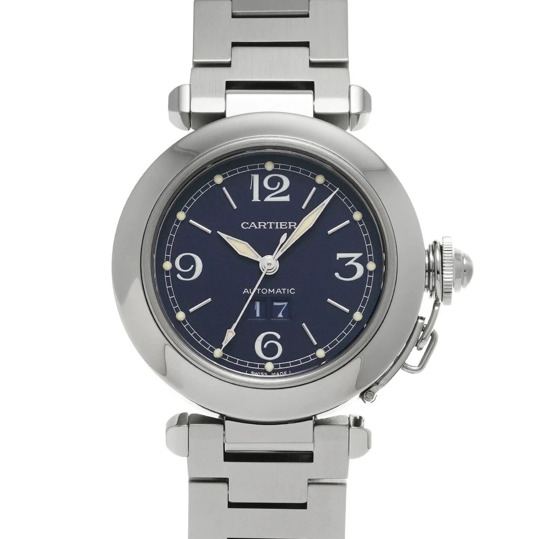 CARTIER PASHA BLUE WATCH: CARTIER Pasha Blue Watch Brand: CARTIER Type: Wristwatch Material: Band MaterialStainless, Band MaterialStainless, Case MaterialCase MaterialSapphire Crystal Color: white Size: Wrist Size18cm,