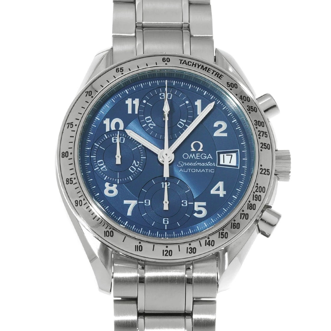 OMEGA SPEEDMASTER WATCH: OMEGA Speedmaster Watch Brand: OMEGA Type: Wristwatch Material: Band MaterialStainless, Band MaterialStainless, Case MaterialCase MaterialSapphire Crystal Color: blue Size: Wrist Size18cm, Case Si