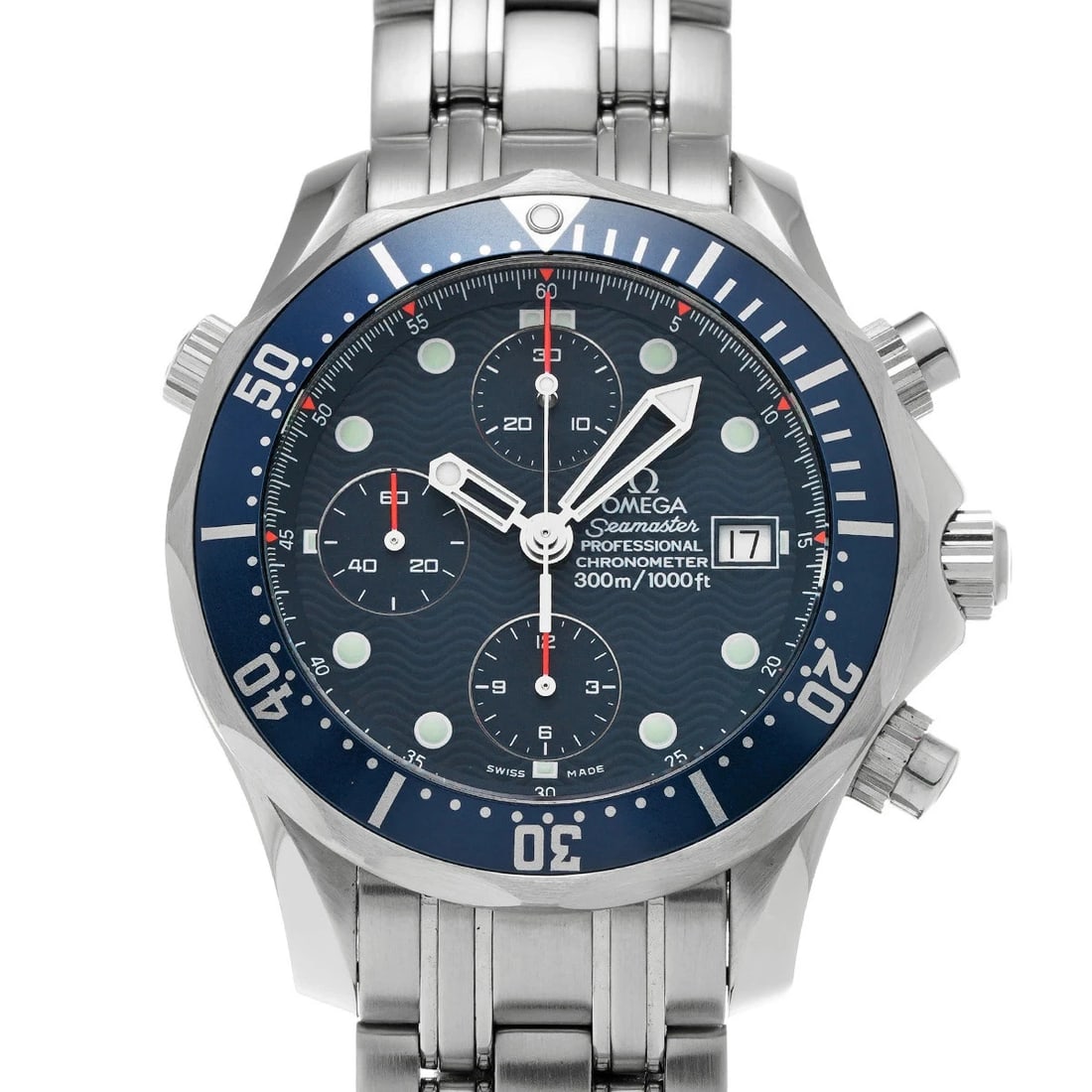 OMEGA SEAMASTER PROFESSIONAL CHRONOGRAPH WATCH: OMEGA Seamaster Professional Chronograph Watch Brand: OMEGA Type: Wristwatch Material: Band MaterialStainless, Band MaterialStainless, Case MaterialCase MaterialSapphire Crystal Color: blue 