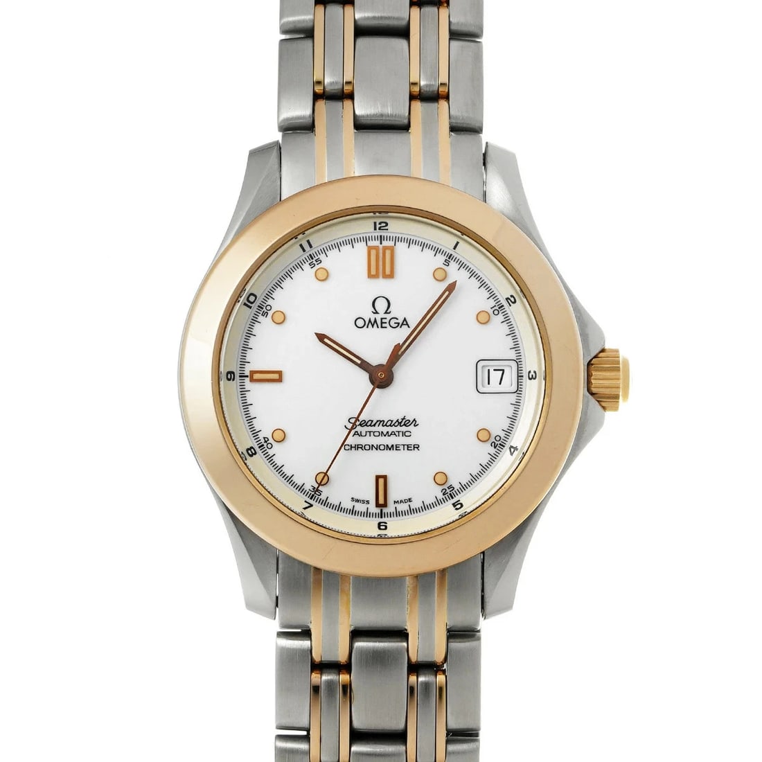 OMEGA SEAMASTER CHRONOMETER WHITE WATCH: OMEGA Seamaster Chronometer White Watch Brand: OMEGA Type: Wristwatch Material: Band MaterialStainless, Band MaterialStainless, Case MaterialCase MaterialSapphire Crystal Color: white Size: