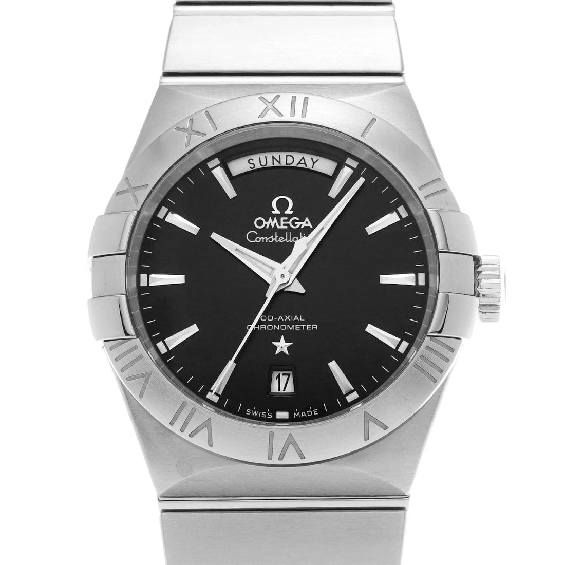 OMEGA WATCH: OMEGA Watch Brand: OMEGA Type: Wristwatch Material: Band MaterialStainless, Band MaterialStainless, Case MaterialCase MaterialSapphire Crystal Color: black Size: Wrist Size19.5cm, Case Size38×38m