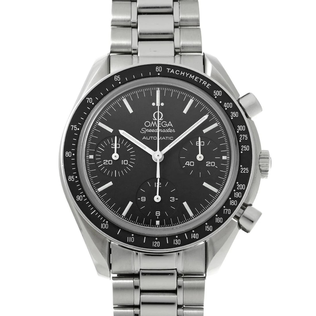 OMEGA SPEEDMASTER BLACK WATCH: OMEGA Speedmaster Black Watch Brand: OMEGA Type: Wristwatch Material: Band MaterialStainless, Band MaterialStainless, Case MaterialCase MaterialSapphire Crystal Color: black Size: Wrist