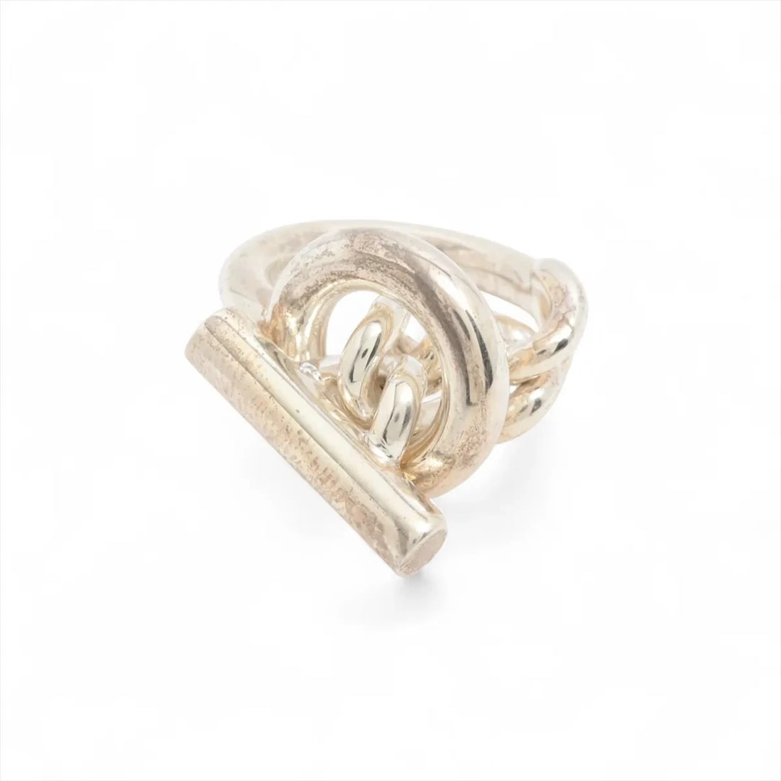 HERMES CROISETTE PM RING 925 SILVER: Hermes Croisette PM Ring 925 Silver Brand: Hermes Type/Style: Ring Material: 925, Color: Silver Size: 4 US Accessories: None Accessories Notice: When purchasing pre-owned goods, please ref