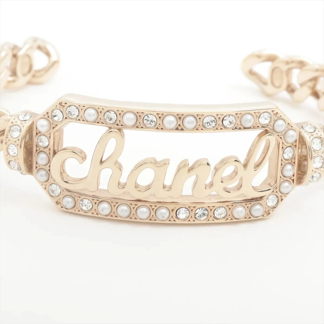 CHANEL LOGO BANGLE GP X RHINESTONE - 3