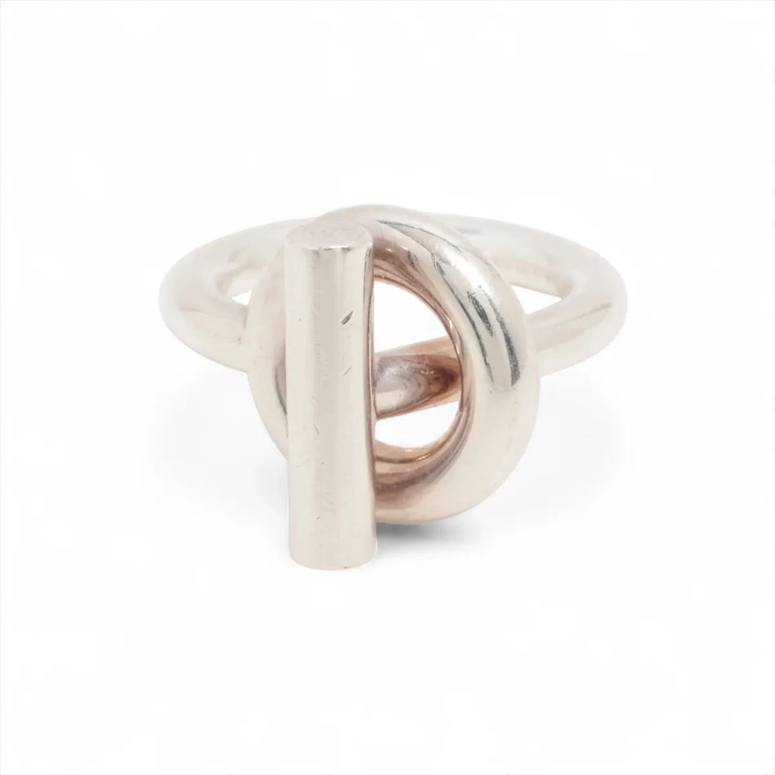 HERMES ECHAPPEE RING SILVER: Hermes Echappee Ring Silver Brand: Hermes Type/Style: Ring Material: 925, Color: Silver Size: 5.5 - 5.75 US Accessories: None Accessories Notice: When purchasing pre-owned goods, please re