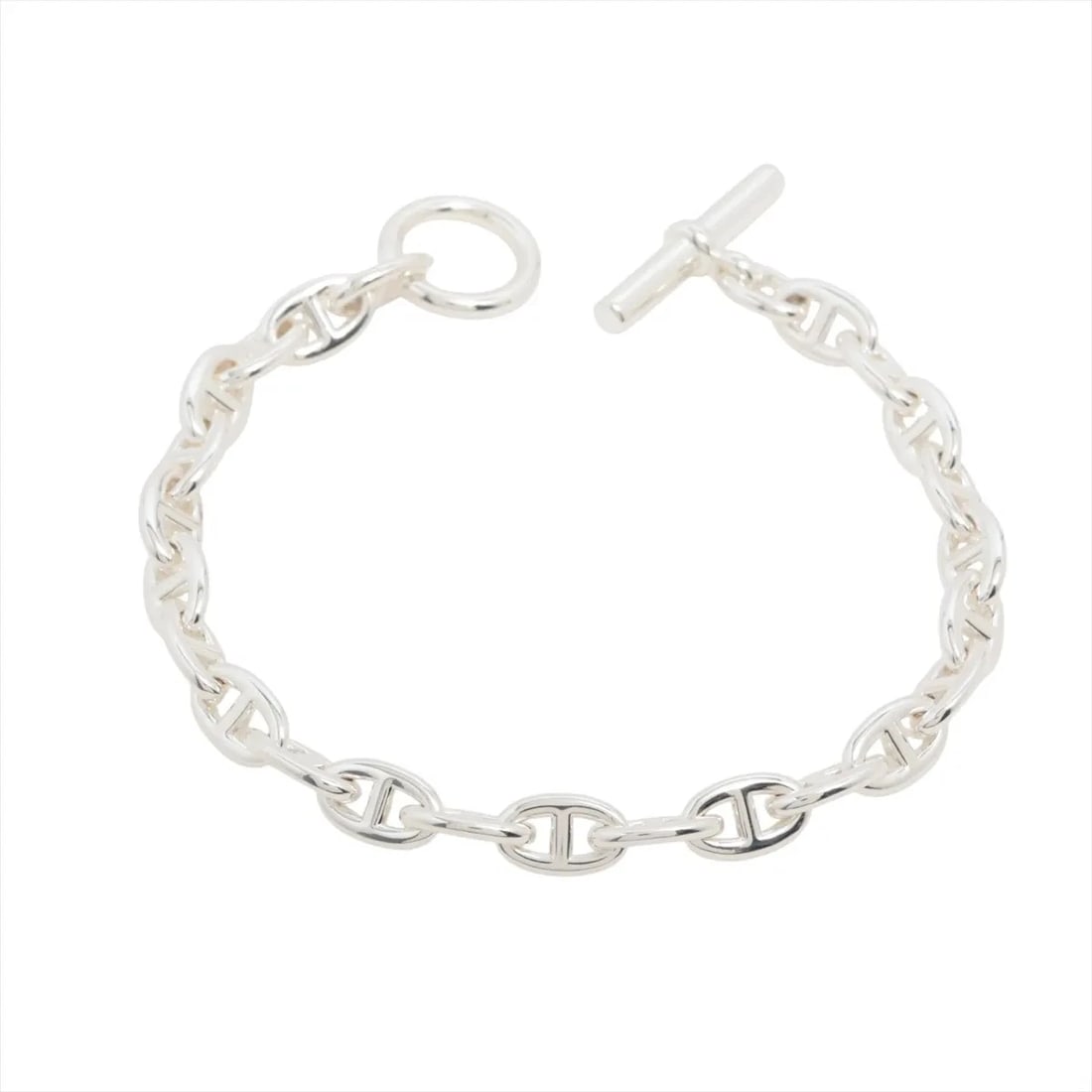 HERMES CHAINE D'ANCRE TPM BRACELET: Hermes Chaine d'Ancre TPM Bracelet Brand: Hermes Type/Style: Bracelet Material: 925, Color: Silver Size: Bracelet length:15 Accessories: None Accessories Notice: When purchasing pre-owned