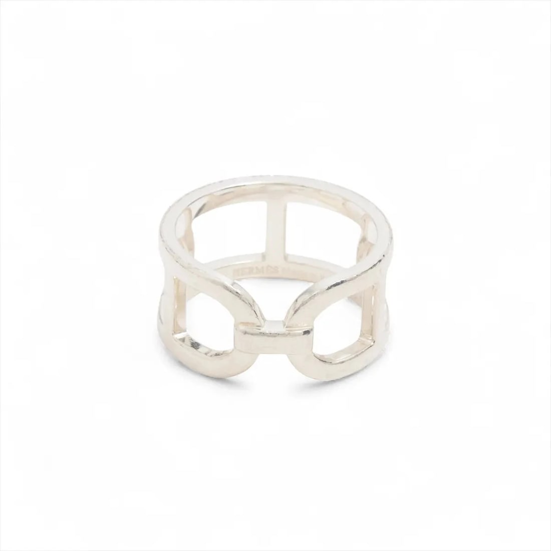 HERMES EVER CHAINE D'ANCRE RING: Hermes Ever Chaine D'Ancre Ring Brand: Hermes Type/Style: Ring Material: 925, Color: Silver Size: 8.75 US Accessories: None Accessories Notice: When purchasing pre-owned goods, please refe